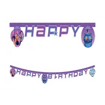 Festone banner scritta Happy Birthday - K-Pop Demon Hunters