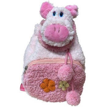 Zainetto peluche riccio maialino con tasca Cm. 28