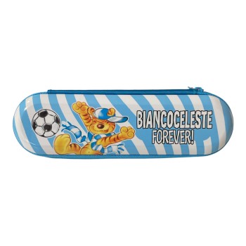 Portapenne in latta doppia zip "Biancoceleste Forever"