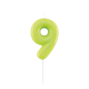 Candelina per torta laccata "Glossy" Cm. 10,5 - Verde...