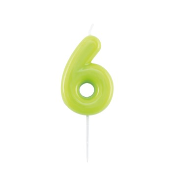 Candelina per torta laccata "Glossy" Cm. 10,5 - Verde...