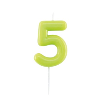 Candelina per torta laccata "Glossy" Cm. 10,5 - Verde...