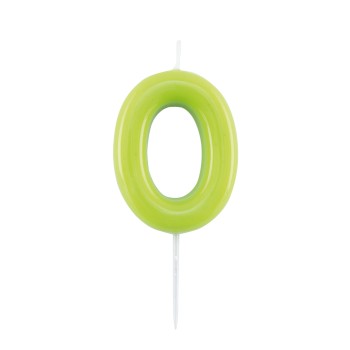 Candelina per torta laccata "Glossy" Cm. 10,5 - Verde...