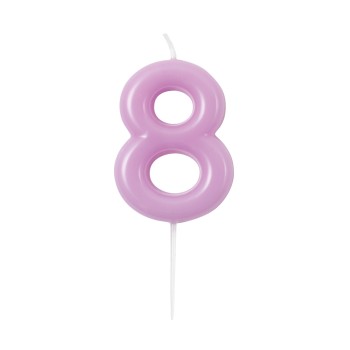 Candelina per torta laccata "Glossy" Cm. 10,5 - Malva...
