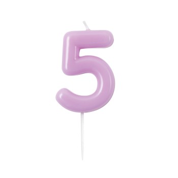 Candelina per torta laccata "Glossy" Cm. 10,5 - Malva...