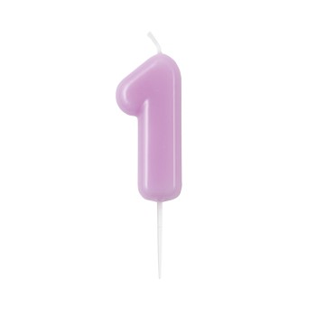 Candelina per torta laccata "Glossy" Cm. 10,5 - Malva...