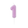 Candelina per torta laccata "Glossy" Cm. 10,5 - Malva Lilla - Nr. 1