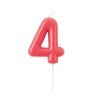 Candelina per torta laccata "Glossy" Cm. 10,5 - Lampone - Nr. 4