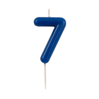 Candelina per torta laccata "Glossy" Cm. 10,5 - Blu - Nr. 7