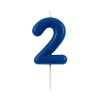 Candelina per torta laccata "Glossy" Cm. 10,5 - Blu - Nr. 2