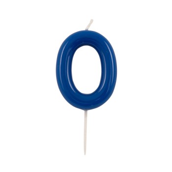 Candelina per torta laccata "Glossy" Cm. 10,5 - Blu - Nr. 0