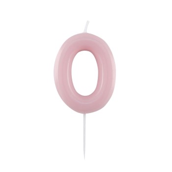 Candelina per torta laccata "Glossy" Cm. 10,5 - Rosa - Nr. 0