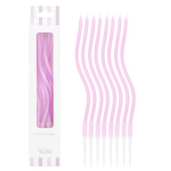 Candeline Curly con sostegno Cm. 12,5 - Blister 8 pz -...