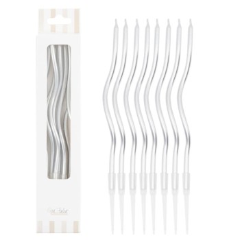 Candeline Curly con sostegno Cm. 12,5 - Blister 8 pz -...