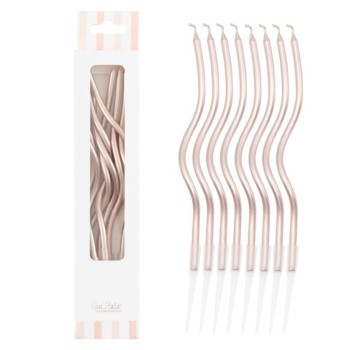 Candeline Curly con sostegno Cm. 12,5 - Blister 8 pz -...