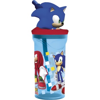 Bicchiere con cannuccia 3D Tritan - Sonic