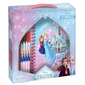 Set regalo con agenda spiralata e penne in gel - Frozen