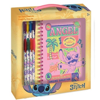 Set regalo con agenda spiralata e penne in gel - Stitch