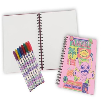 Set regalo con agenda spiralata e penne in gel - Stitch 2