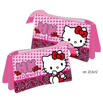 Astuccio bustina 3 scomparti - Hello Kitty