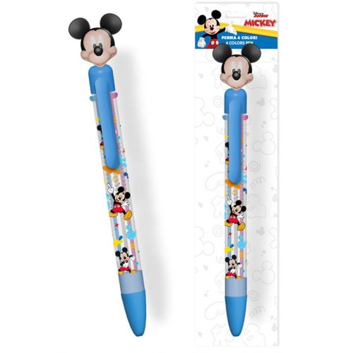Penna 4 colori con topper in gomma 3D - Michey...
