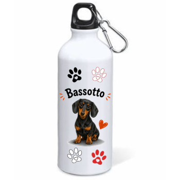 Borraccia alluminio 500 ML con moschettone "Cat&Dog" -...