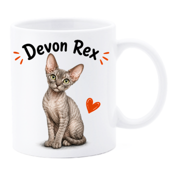 Tazza mug ceramica in scatola "Cat&Dog" - Devon Rex