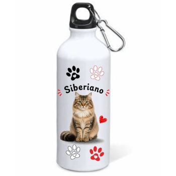 Borraccia alluminio 500 ML con moschettone "Cat&Dog" -...