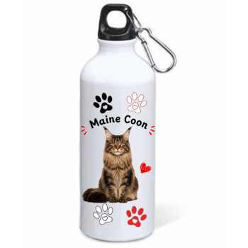 Borraccia alluminio 500 ML con moschettone "Cat&Dog" -...