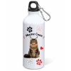 Borraccia alluminio 500 ML con moschettone "Cat&Dog" - Maine Coon