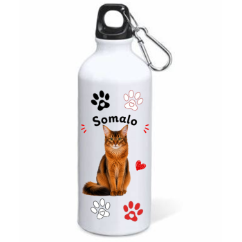 Borraccia alluminio 500 ML con moschettone "Cat&Dog" -...
