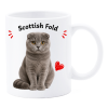 Tazza mug ceramica in scatola "Cat&Dog" - Scottish Fold