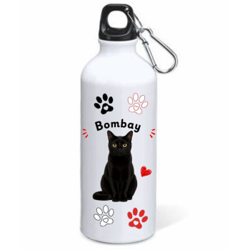 Borraccia alluminio 500 ML con moschettone "Cat&Dog" -...
