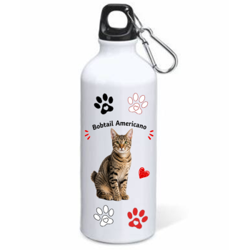 Borraccia alluminio 500 ML con moschettone "Cat&Dog" -...