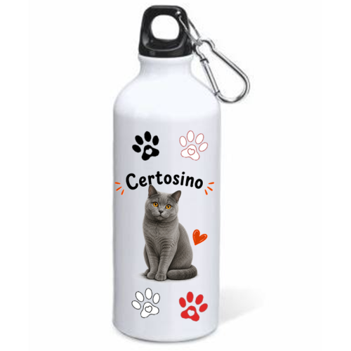Borraccia alluminio 500 ML con moschettone...
