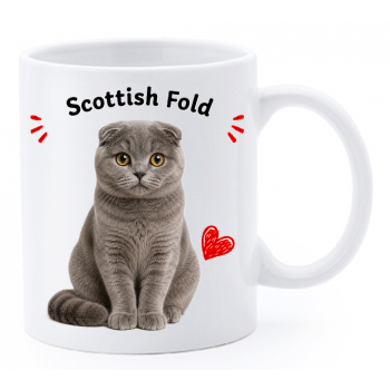Tazza mug ceramica in scatola "Cat&Dog" - Scottish Fold
