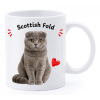 Tazza mug ceramica in scatola "Cat&Dog" - Scottish Fold