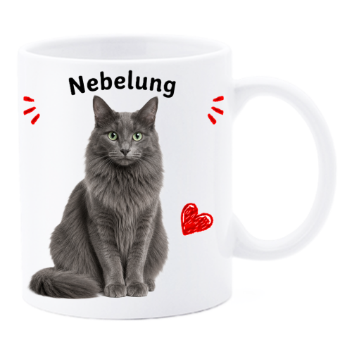 Tazza mug ceramica in scatola "Cat&Dog" - Nebelung