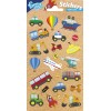Stickers in foglio Cm. 20x10 - Mezzi di trasporto