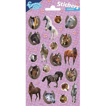 Stickers in foglio Cm. 20x10 - Cavalli