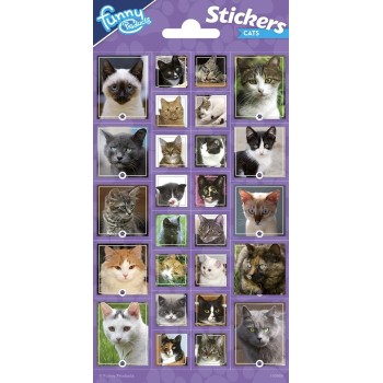 Stickers in foglio Cm. 20x10 - Gatti