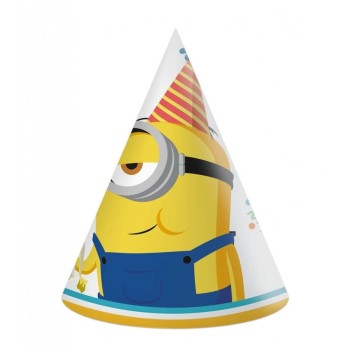 Cappellini cono party - Confezione 6 pezzi - Minions