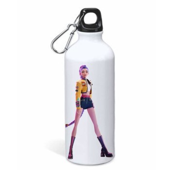 Borraccia alluminio 500 ML con moschettone in scatola -...
