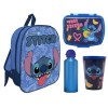 Kit scuola con zainetto asilo + borraccia alluminio + portamerenda + bicchiere - Stitch Boy