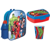 Kit scuola con zainetto asilo + borraccia alluminio + portamerenda + bicchiere - Avengers