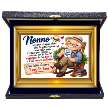 Targa con cofanetto rettangolare Cm. 21x17 - Nonno sei...