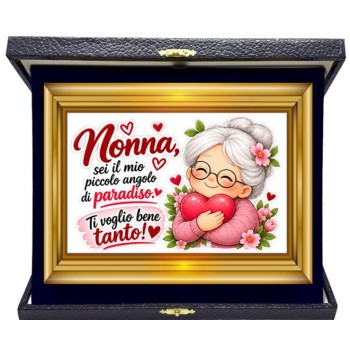 Targa con cofanetto rettangolare Cm. 21x17 - Nonna sei il...