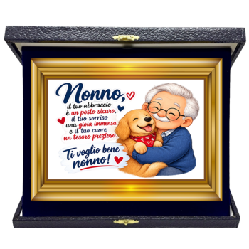 Targa con cofanetto rettangolare Cm. 21x17 - Nonno il tuo...