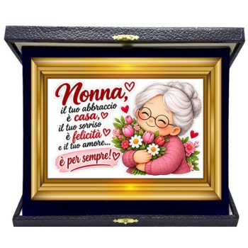 Targa con cofanetto rettangolare Cm. 21x17 - Nonna il tuo...