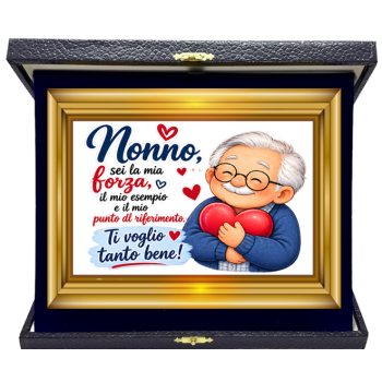 Targa con cofanetto Cm. 21x17 - Nonno sei la mia forza,...
